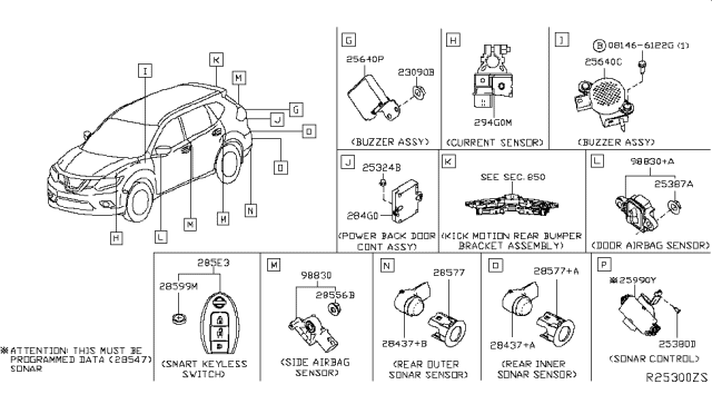 2019 Nissan Rogue  Cover Diagram for 285337FL1B