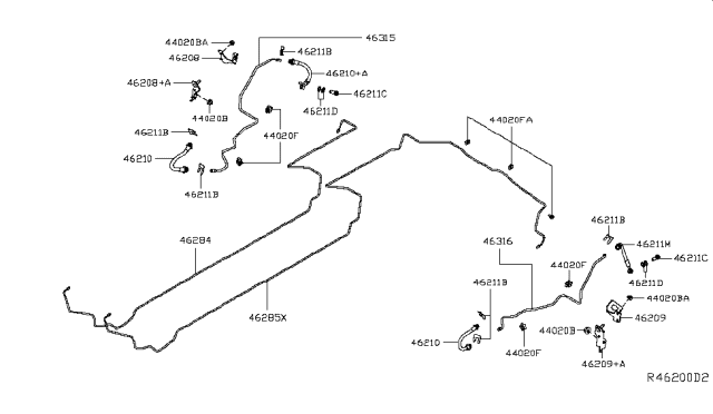2019 Nissan Rogue Hose Assy-Brake, Rear Diagram for 462104BA0D