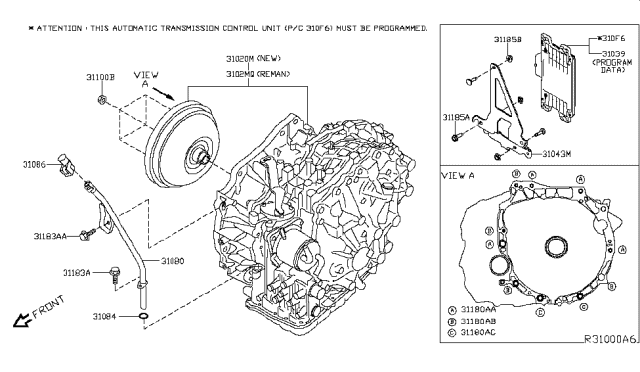 2017 Nissan Rogue  Pipe Assy-Oil Charging Diagram for 310804BA0A