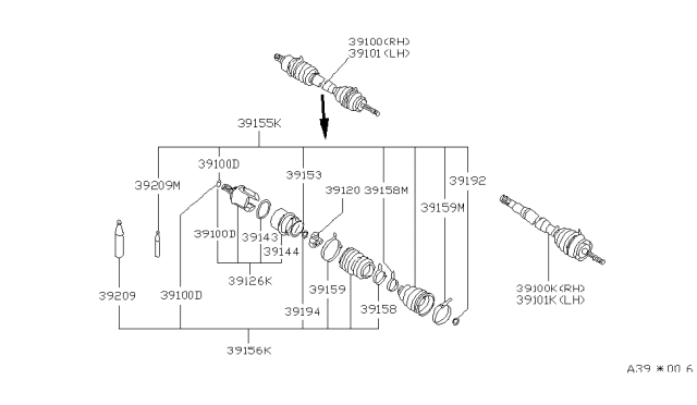 1984 Nissan Pulsar NX Dust Cover Kit Diagram for 3974102A26