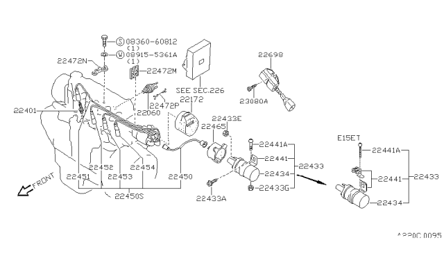 1984 Nissan Pulsar NX  Ignition Coil Diagram for 22462V0821