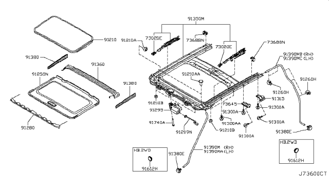 2014 Nissan Rogue Screw Diagram for 91229JM02A