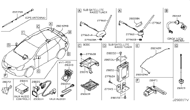 2013 Nissan Rogue  Harness-Sub Diagram for 240181VK0A
