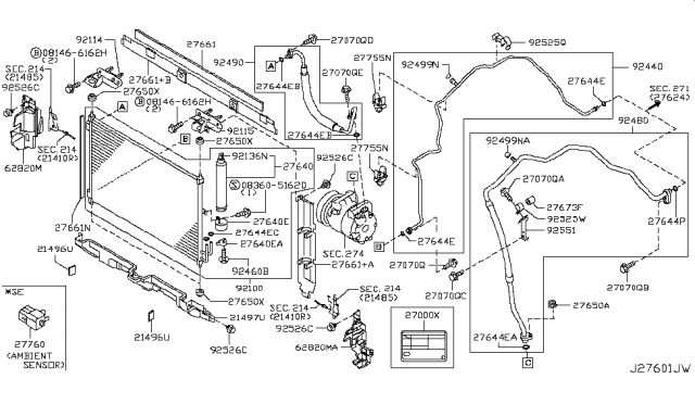 2010 Nissan Rogue  Sensor Assembly-Pressure Diagram for 921366J010