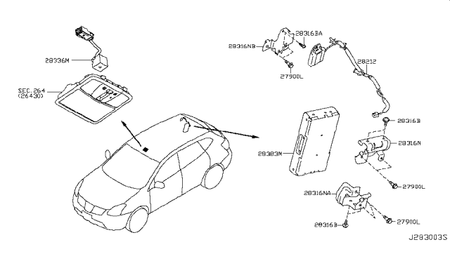 2014 Nissan Rogue  Bracket Diagram for 25233EM30A