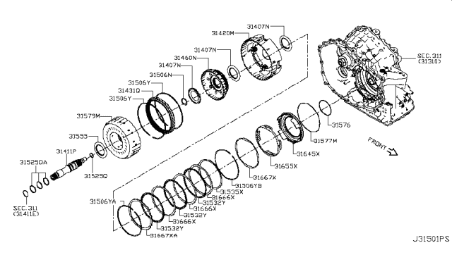 2010 Nissan Rogue  Ring-Seal Diagram for 315251XF0B