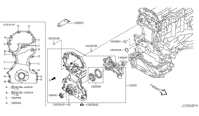2015 Nissan Rogue Seal-O Ring Diagram for 150666N203