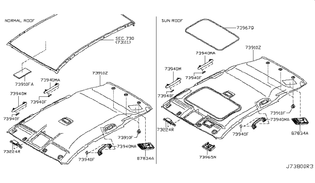 2008 Nissan Rogue  Cap-Assist Grip Diagram for 73943EG000