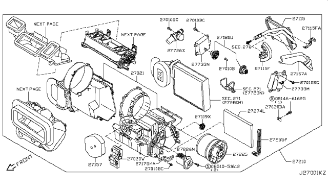 2010 Nissan Rogue  Packing Diagram for 27174JM00A