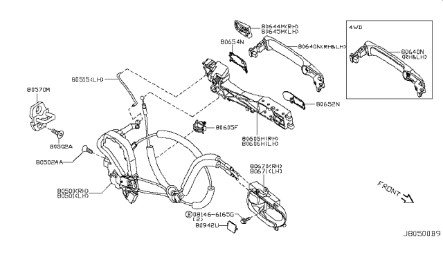 2013 Nissan Rogue  Rod-Key Lock, LH Diagram for 80515JM00A