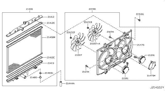 2011 Nissan Rogue  Motor Assy-Fan Diagram for 21487JG70B