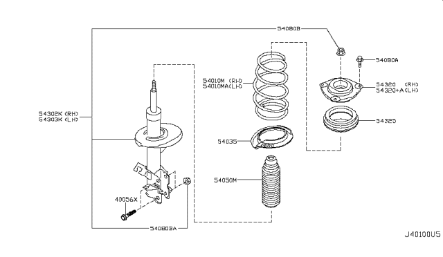 2015 Nissan Rogue Bumper Assembly Diagram for 54050JM00B