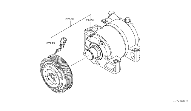 2015 Nissan Rogue  Clutch Assy-Compressor Diagram for 92660JM01B