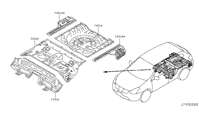 2013 Nissan Rogue  Floor-Rear, Rear Diagram for G4514JM0MA