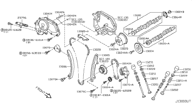 2013 Nissan Rogue  Valve-Intake Diagram for 13201JG30B