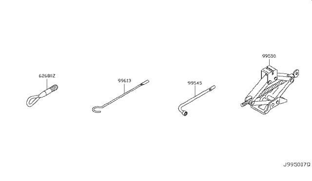 2015 Nissan Rogue Jack Complete Diagram for 99550EQ56C