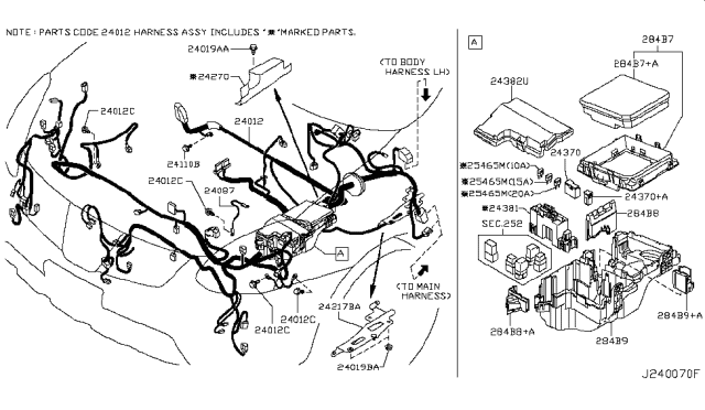 2011 Nissan Rogue Harness-Engine Room Diagram for 240121VK0B