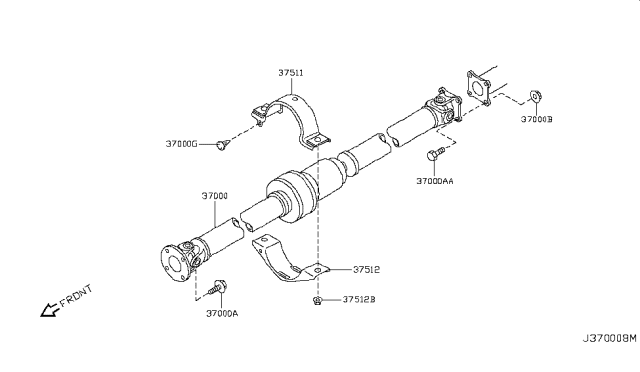 2012 Nissan Rogue  Bracket-Center Bearing Diagram for 37512EN000