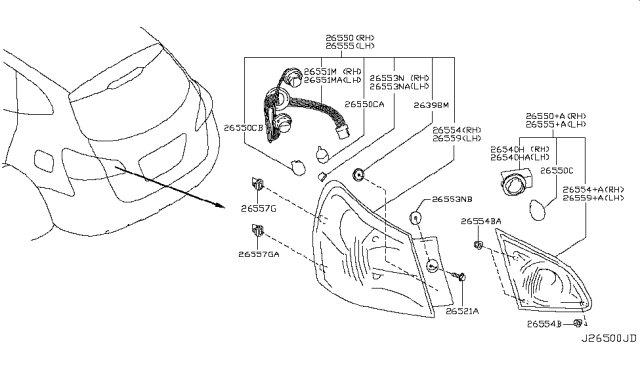 2015 Nissan Rogue  Clip Diagram for 26398AX001