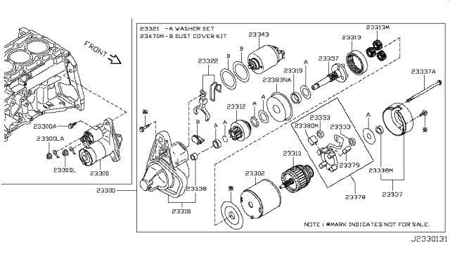 2012 Nissan Juke Motor Assy-Starter Diagram for 23300EN20C