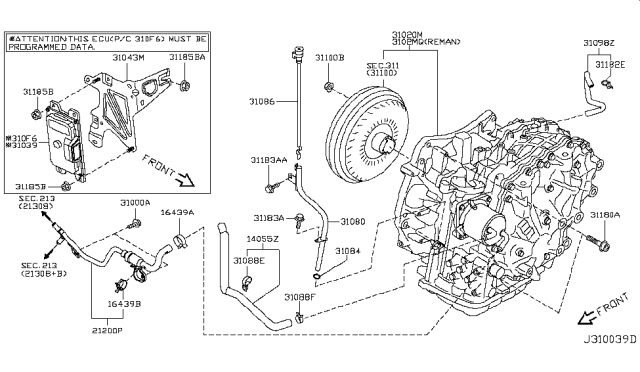 2016 Nissan Juke Pipe Assy-Oil Charging Diagram for 310801KD0A