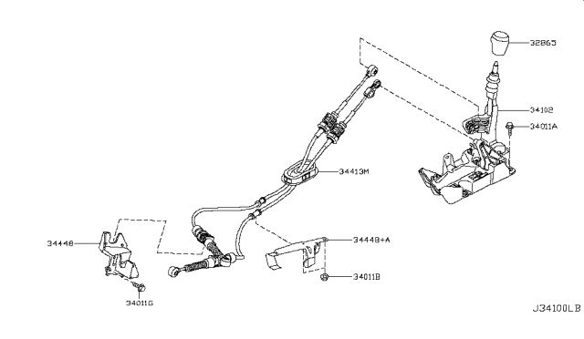 2014 Nissan Juke Bracket Cable Diagram for 344481KG0A