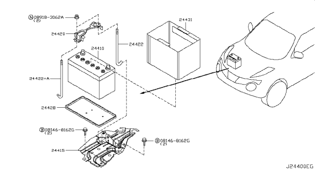 2016 Nissan Juke  Cover-Battery Diagram for 244319Y51A