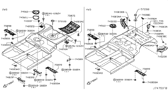 2017 Nissan Juke  Nut Diagram for 0122100Q1A