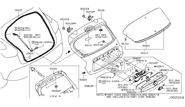 2014 Nissan Juke  Door Assy-Back Diagram for K010M3YMAB