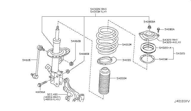 2017 Nissan Juke  Bearing-Strut Diagram for 543251KA0A