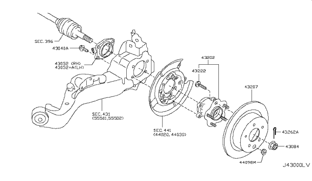 2017 Nissan Juke Housing-Rear Axle, RH Diagram for 43021BR50A
