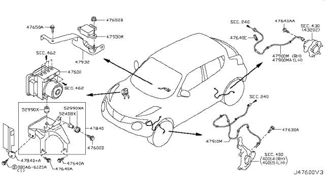 2016 Nissan Juke  Sensor-DECELERATION Diagram for 47930JG200