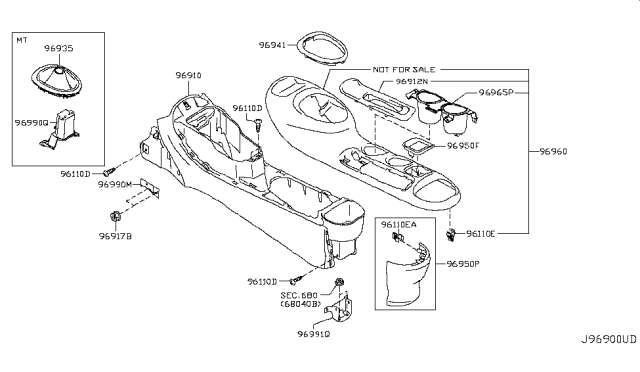 2012 Nissan Juke FINISHER Console Diagram for 969311KK0A
