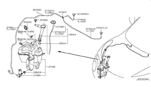 2012 Nissan Juke Cap-Windshield Washer Tank Diagram for 289131KA1A