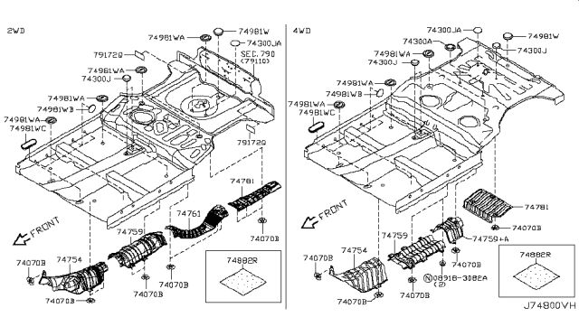 2016 Nissan Juke  INSULATOR-Back Panel Diagram for 908658H300