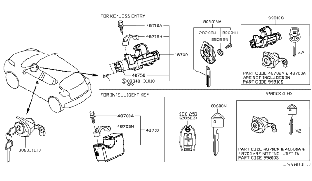 2012 Nissan Juke  Lock Steering Diagram for 487001KA0C