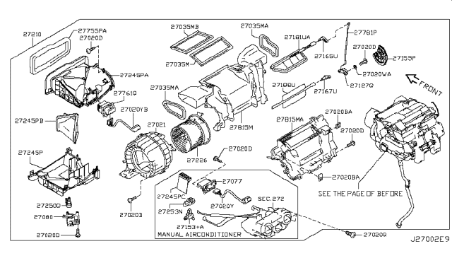 2016 Nissan Juke  Door-Intake Blower, Front Diagram for 278861KM0B