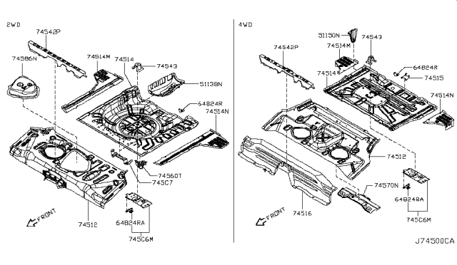 2012 Nissan Juke Bracket-Spare Tire Clamp Diagram for 745884M400