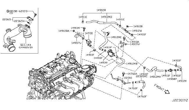 2015 Nissan Juke  Evap Control System Pressure Sensor Diagram for 223651TV0A