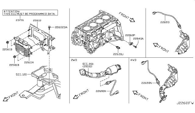 2017 Nissan Juke  Air Fuel Ratio Sensor Diagram for 226931KC0A