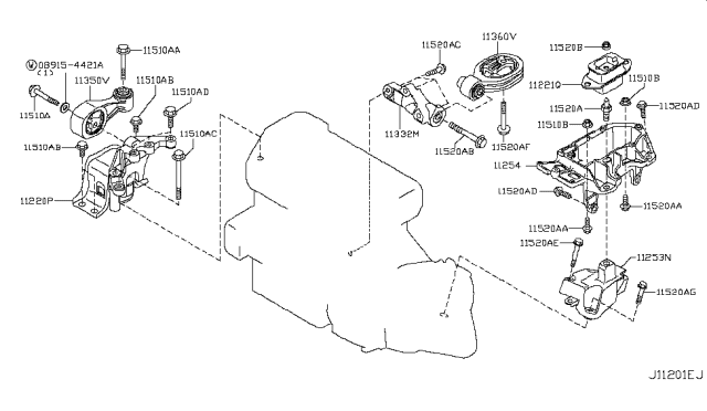 2013 Nissan Juke  Rod Assy-Torque Diagram for 113601KA0A