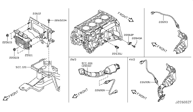 2012 Nissan Juke Engine Control Module Diagram for 237101KC9C