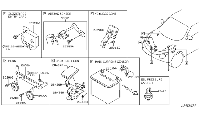 2011 Nissan Juke Control Assembly-Key Less Diagram for 285951KM1A