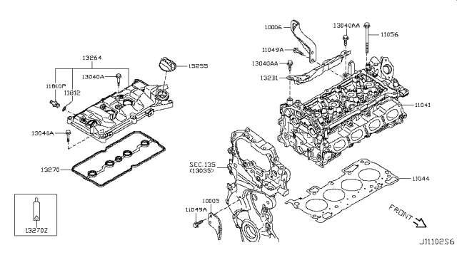 2016 Nissan Juke  Gasket-Cylinder Head Diagram for 110441KC0A