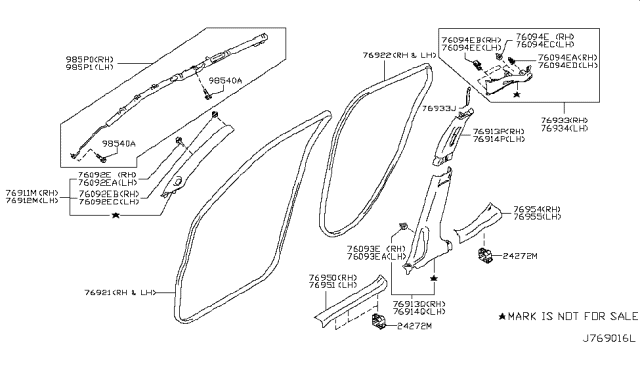 2016 Nissan Juke  Plate Kicking Diagram for 769B41KA0A