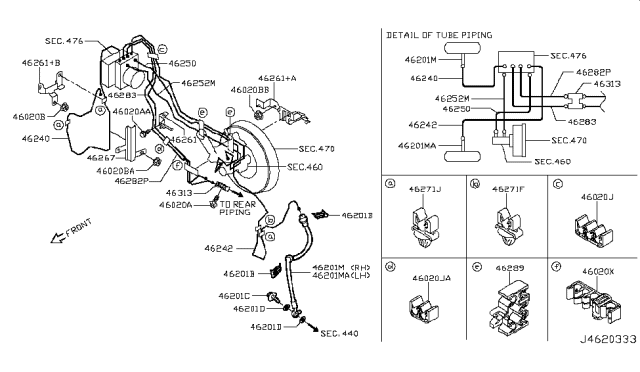 2016 Nissan Juke  Hose Assembly-Brake Front Diagram for 462111KA0A