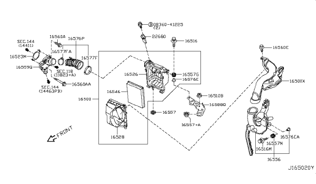 2014 Nissan Juke Clamp-Hose Diagram for 164391KC0A