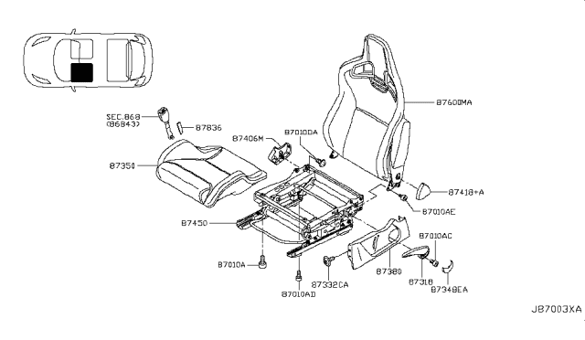 2015 Nissan Juke Screw Diagram for 871843YW0A