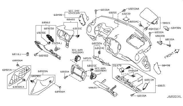 2014 Nissan Juke Bracket-Electric Unit Diagram for 284523YR0A