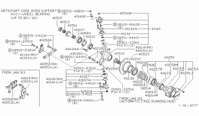 1983 Nissan 720 Pickup  COTTER Pin Diagram for 009212251A